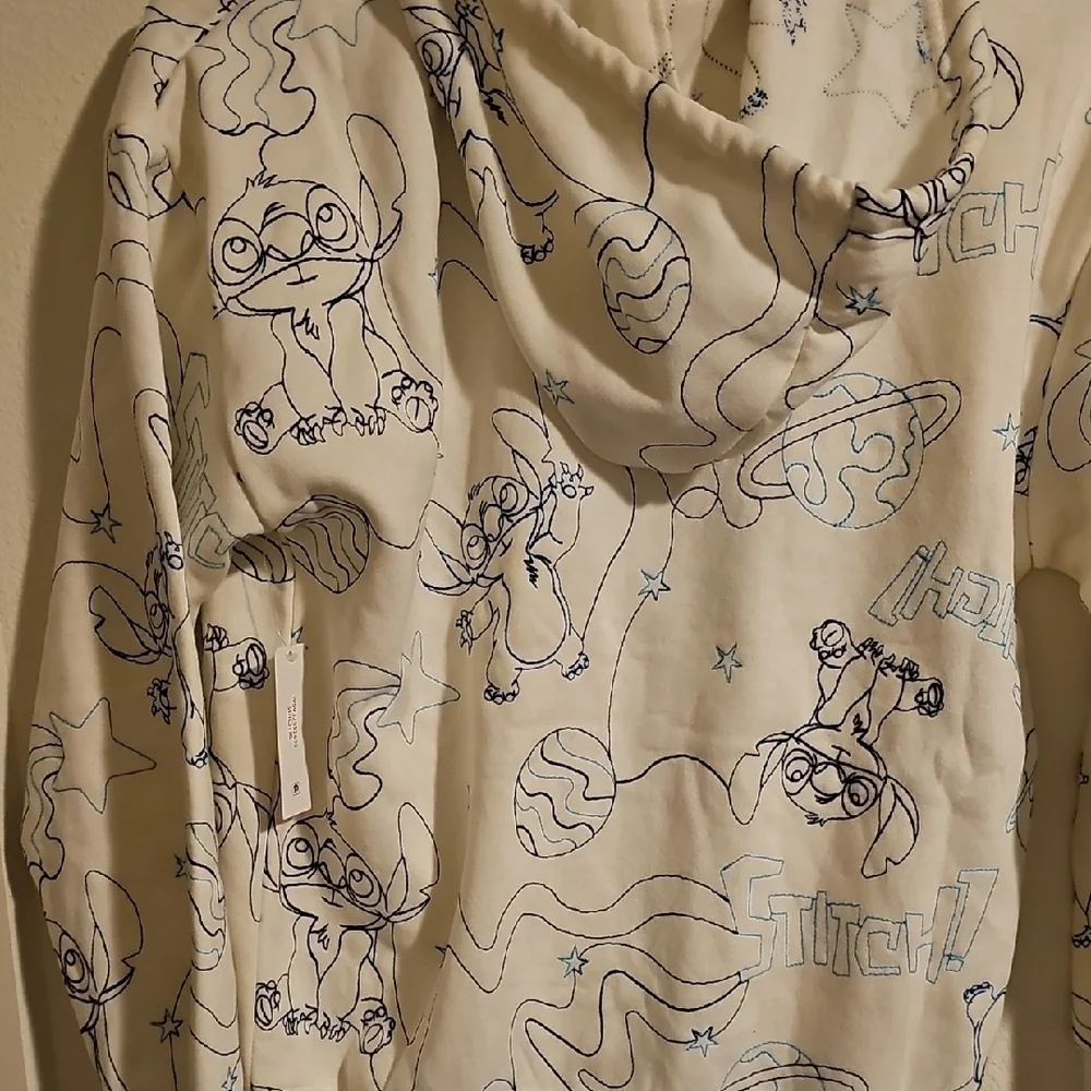 Disney Cream Sweatshirt with Intricate Embroidery